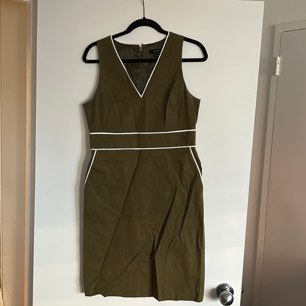 J Crew Olive Green Dress. Size 8